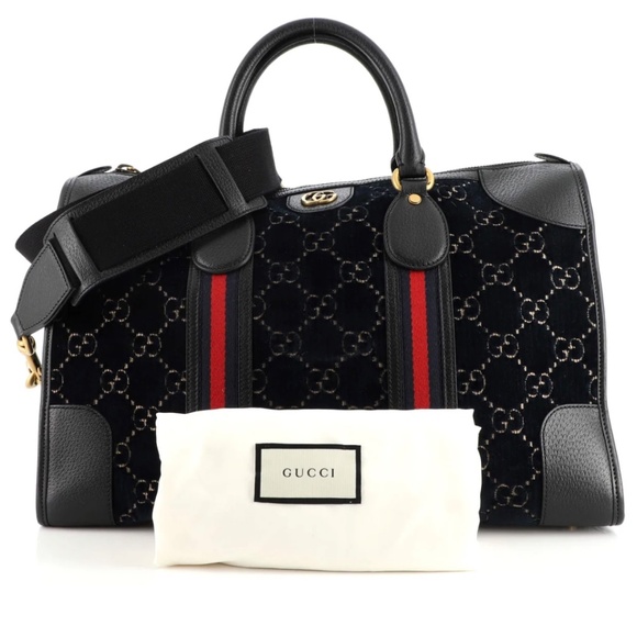Gucci Convertible Duffle Bag GG Velvet Medium - Picture 2 of 6